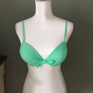 Pin up teal green bikini top